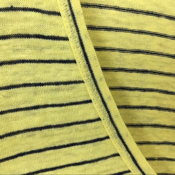Joie Tee Shirt Womens M Short Sleeves Yellow Blue Stripes 100% Linen Sco… - Picture 5 of 6